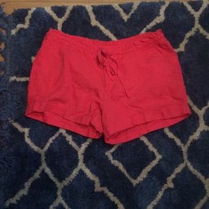Pink linen shorts